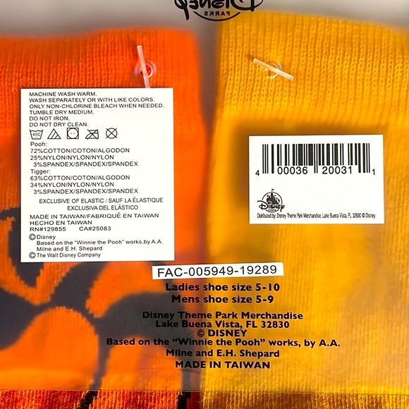 Disney Parks Winnie The Pooh and Tigger socks - Picture 3 of 5